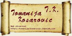 Tomanija Košarović vizit kartica
